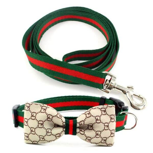 PAWCCI BOW TIE COLLAR & LEASH SET